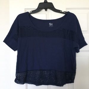 Crop Shirt with Lace